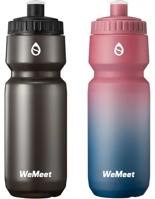 Productafbeelding van 2 stuks drinkflessen voor mountainbikes, 700 ml, BPA-vrij, zwart & rood, blauw