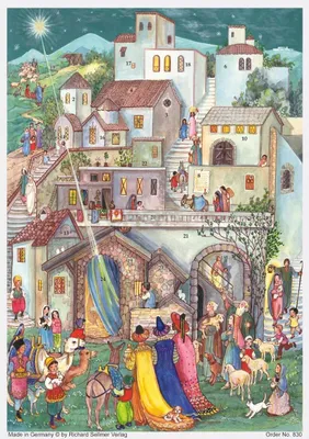 Immagine prodotto di Calendario dell'Avvento in carta, formato A4, I Re Magi, Betlemme