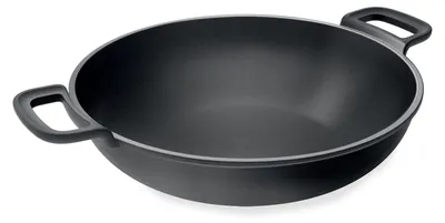 Gusseisen-Wok Ø 30 cm, MAXIVE, schwarz, antihaftbeschichtet