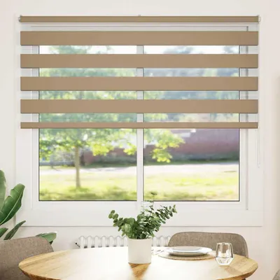 Image de vidaXL Store double beige sable 160 x 100 cm Largeur du tissu 155,9 cm Polyester