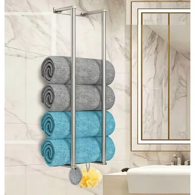 Produktbild von Handtuchhalter Edelstahl Wandmontage Silber 73 cm