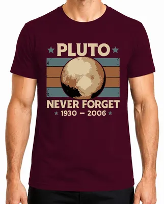 Obrázok produktu pre Pluto Never Forget 1930 2006 Vintage Retro Space Astronomy Pánske tričko, bordová, XL