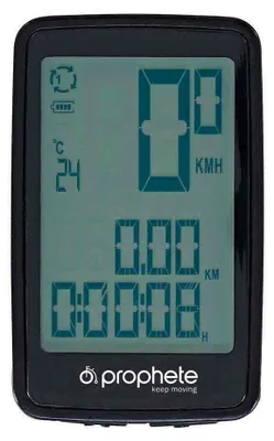 Image de Compteur vélo sans fil - 14 fonctions - Écran rétroéclairé - Noir
