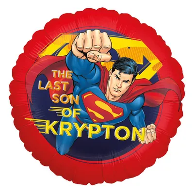 Produktbild von Superman Folienballon - rund Krypton Ballon helumgeeignet für Kindergeburtstag