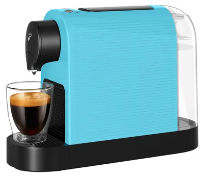 Produktbild von Tchibo Cafissimo „Pure plus“ Kaffeemaschine Kapselmaschine für Caffè Crema, Espresso und Kaffee | 0,8l | 1250 Watt | 11,9 x 33,7 x 24 cm | Limited Edition Tropical Breeze