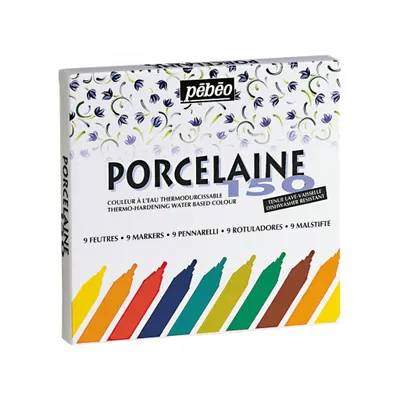 Obrázok produktu pre Popisovač Pebeo Porcelaine 150 s okrúhlym hrotom, 1,2 mm, balenie 9 ks