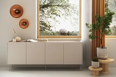 Obrázok produktu pre Komoda s kovovými nohami, kašmírový dub nagano, do spálne a obývačky 220 cm, BOGART.