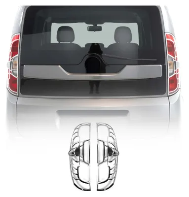 Image de Cadre de Feu Stop Arrière pour Fiat Doblo II 2014-2020 ABS Chromé 2 Pcs, Image générée par une IA