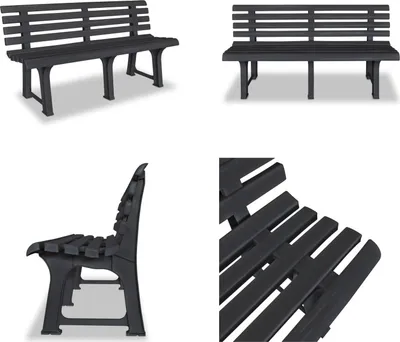 Produktbild von vidaXL Gartenbank 145,5 cm Kunststoff Anthrazit - Gartenbank - Gartenbänke - Terassenbank - Terassenbänke
