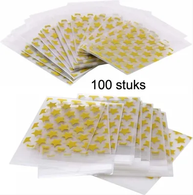 Immagine prodotto di CHPN - Sacchetti per dolcetti - Sacchetti regalo - Sacchetti per caramelle - Sacchetti per bomboniere - 100 pezzi - Sacchetti regalo - Sacchetti trasparenti - Motivo: stelle - Colore: oro/giallo