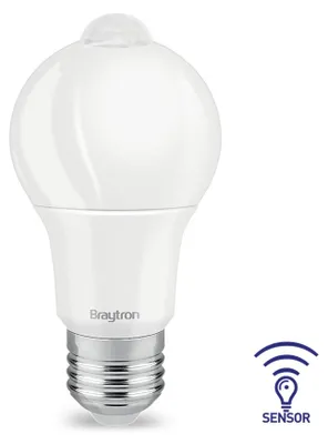 Immagine prodotto di Lampadina LED Braytron E27 con sensore di movimento 9W A60 – 806 lm – Sostituzione 60W – Illuminazione LED automatica – 3000K bianco caldo