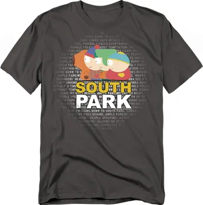 Produktbild von South Park - "Lyrics" T-Shirt für Herren/Damen Uni TV20700 (4XL) (Holzkohle)