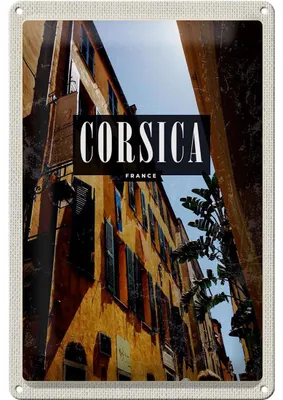 Produktbild von Blechschild Reise 20x30cm Corsica France Retro Altstadt