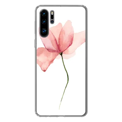 Produktbild von MuchoWow® Handyhülle Schutzhülle Hülle für Huawei P30 Pro Blumen - Aquarell - Rosa Silikon Softcase Handy Hülle - Schutzdeckel