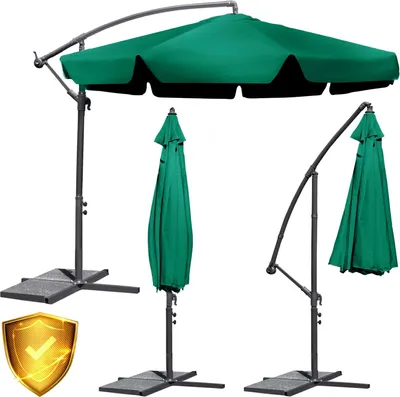 Produktbild von Klappbarer Gartenschirm. 8 Segmente. grün. 350 cm