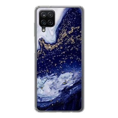 Produktbild von MuchoWow® Handyhülle Schutzhülle Hülle für Samsung Galaxy A12 Marmor - Gold - Natursteine Silikon Softcase Handy Hülle - Bild