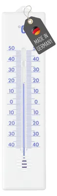 Produktbild von Außenthermometer 22cm Temperatur -40 bis 50°C Analog Thermometer Wetterfest für Innen Außen Garten Kunststoff Weiß Gartenthermometer Universal