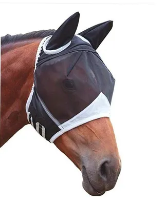 Produktbild von Atmungsaktive Fliegenmaske Pferd Größe S, Insektenschutz mit Ohren für Pony, Cob & Warmblut