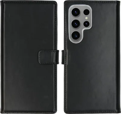 Zdjęcie produktu dla Selencia Genuine Leather Bookcase dla Samsung Galaxy S24 Ultra - Czarny
