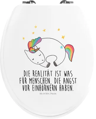 Produktbild von Mr. & Mrs. Panda WC Brille Einhorn Nacht - Weiß - Geschenk, klo deckel, Klo-Deckel, Klodeckel, Einhörner, Menschen, Klobrille, WC-Sitz, Realität, Freundin, Unicorn, Sitz