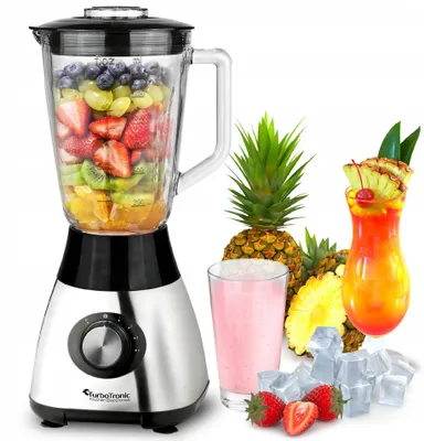 TurboTronic TT-BG5 Standmixer 1200 W mit 1,5-l-Glasbehälter und Eiscrusher