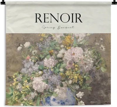 Produktbild von MuchoWow® Wandteppich Wandbehang Blumen - Renoir - Blumenstrauß - Kunst 120x120 cm Tapisserie Dekoration Wandtuch - Modern - Baumwollgewebe