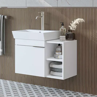 Obrázok produktu pre Skye Decor, kvalitná skrinka do kúpeľne s umývadlom, biela, 72 cm, 100% melamín