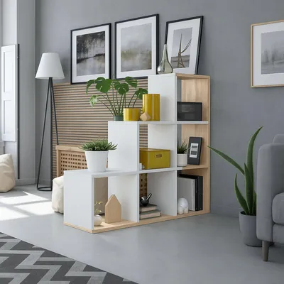 Immagine prodotto di Dmora Libreria Abilu 28x108x110h cm Bianco, 5 Ripiani Portata Ripiani 4