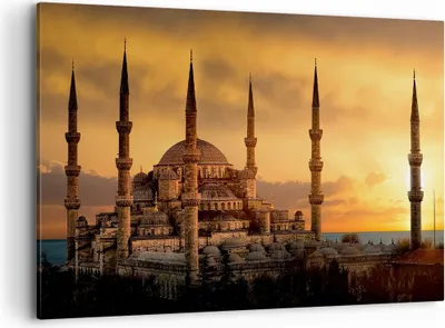 Produktbild von Bild auf Leinwand - Leinwandbild - Sonnenuntergang istanbul türkei reise - 120x80cm - Wand Bild - Wanddeko - Leinwanddruck - Bilder - Kunstdruck - Leinwand bilder - Wandkunst - AA120x80-2846