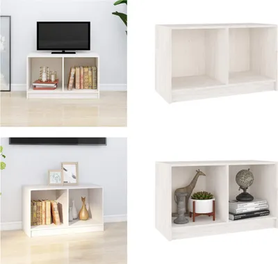 Produktbild von vidaXL TV Schrank Weiß 70x33x42 cm Massivholz Kiefer - TV-Schrank - TV-Schränke - Lowboard - Stereo Schrank
