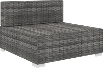 Produktbild von vidaXL Modular-Sofa-Mittelteil 1 Stk. + Auflagen Poly Rattan Grau
