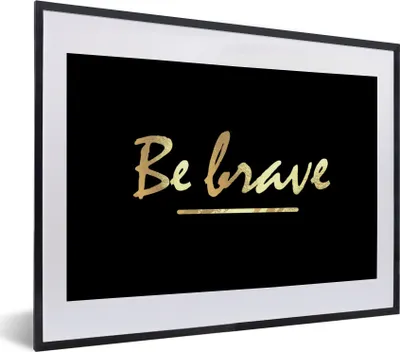 Produktbild von MuchoWow® Gerahmtes Poster Zitate - Gold - Schwarz 40x30 cm - Poster mit Schwarzem Bilderrahmen Wandposter Rahmen Foto Bilder - Bilderrahmen - Poster im Rahmen
