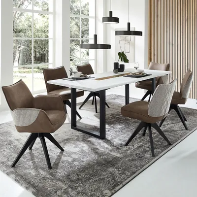 Produktbild von Esstischgruppe 7-teilig, Tisch 210x100cm, 6 Stühle, FALLON-55