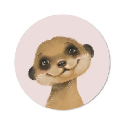Produktbild von MuchoWow® Mauspad Mousepad Tiere - Erdmännchen - Rosa 50x50 cm - Mousepads - Maus Mat - Pad - Mausunterlage - Vinyl
