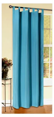 Produktbild von 1er Set blickdichte matte unifarbene Gardine mit Schlaufen aus Microsatin, 245x140, Türkis