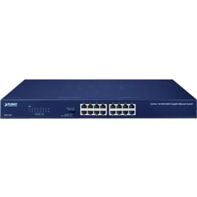Produktbild von PLANET Gigabit Switch N-Way 16-port 10/100/1000 Mbps, 16x RJ45 Rack Version, Unmanaged, Gigabit Ethernet (10/100/1000), Vollduplex, Rack-Einbau, 1U