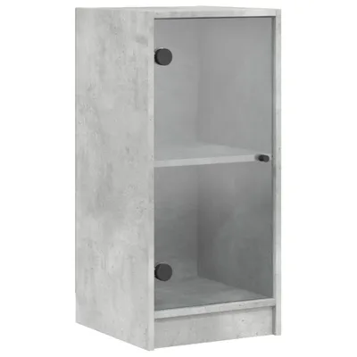 Obrázek produktu pro Odkládací skříňka skleněná dvířka betonově šedá 35x37x75,5 cm