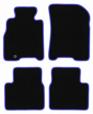 Produktbild von Fußmatten Automatten Velours Schwarz/Blau für Mazda Xedos 9 1993-2001 Set 4-tlg