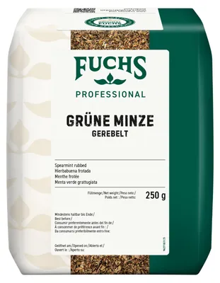 Productafbeelding van Fuchs Professional, groene munt, gekrulde variant, aromatisch, verpakking van 250 gram