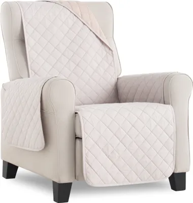 Produktbild von BELMARTI Zweifarbig Sesselüberwürf Sesselschoner Hergestellt in Spanien (Creme / Beige, 1 Sitzer)