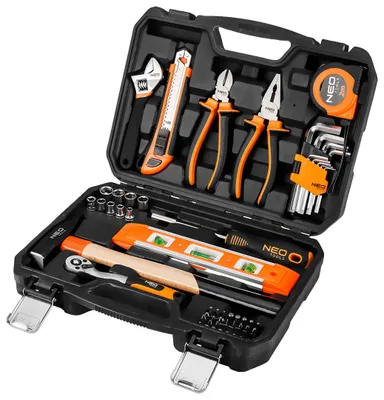 Produktbild von NEO TOOLS DIY Werkzeugset, 60 Teile im robusten Koffer