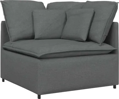 Zdjęcie produktu dla Modułowy Narożnik Sofa z Poduszkami Ciemnoszary 100 cm