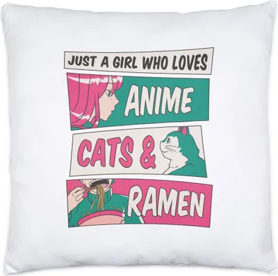 Produktbild von Just a girl who loves Anime, Cats and Ramen Kissen Inkl Füllung Anime Japan Manga