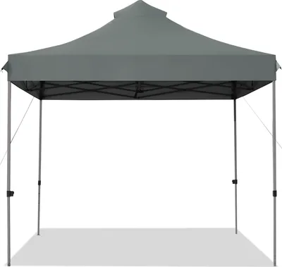 Produktbild von GOPLUS Faltfaltpavillon 3x3m, Pop up Pavillon wasserdicht stabil, Gartenpavillon höhenverstellbar mit Rolltragetasche, Partyzelt Gartenzelt Sonnenschutz für Outdoor Party Festival Markt (Grau)