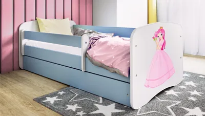 Produktbild von Kinderbett Jugendbett Prinzessin 70x140, 80x160, 80x180 cm - Komplettset mit Schublade & Rausfallschutz