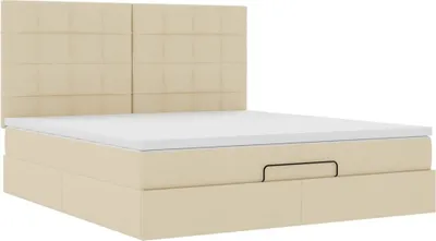 Produktbild von Ottoman-Bett mit Matratze Creme 160x200 cm Stoff