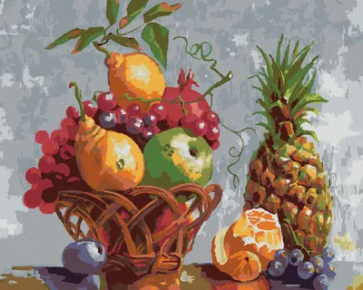 Produktbild von Zuty - Malen nach Zahlen - KORB VOLLER FRÜCHTE, 40x50 cm, mit Keilrahmen (bereits gespannt)