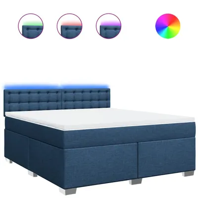 Produktbild von Boxspringbett mit Matratze Blau 180x200 cm Stoff