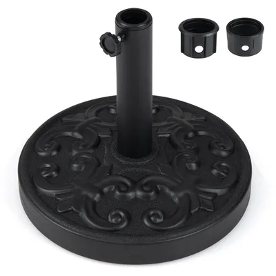 Obrázok produktu pre Držiak na slnečník COSTWAY, 12 kg, betónový stojan na slnečník pre tyče s priemerom 38/48 mm, okrúhly stojan na slnečník na balkón, stojan na trhový slnečník, podstavec na slnečník