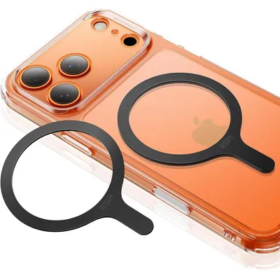 Productafbeelding van MagSafe-ring stickers, 2 stuks, zwart. Universele oplaadadapter-omzetset voor iPhone/Google Pixel/Galaxy-hoesjes